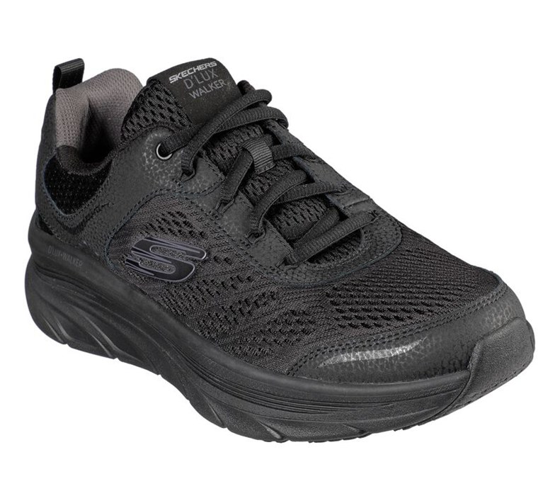 Skechers Herr Svarta Sneakers - Relaxed Fit: D'lux Walker - Sverige (MEZSB-7584)